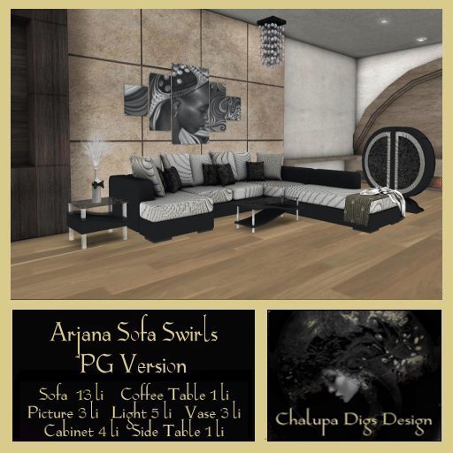 Arjana Sofa Pg  Swirls