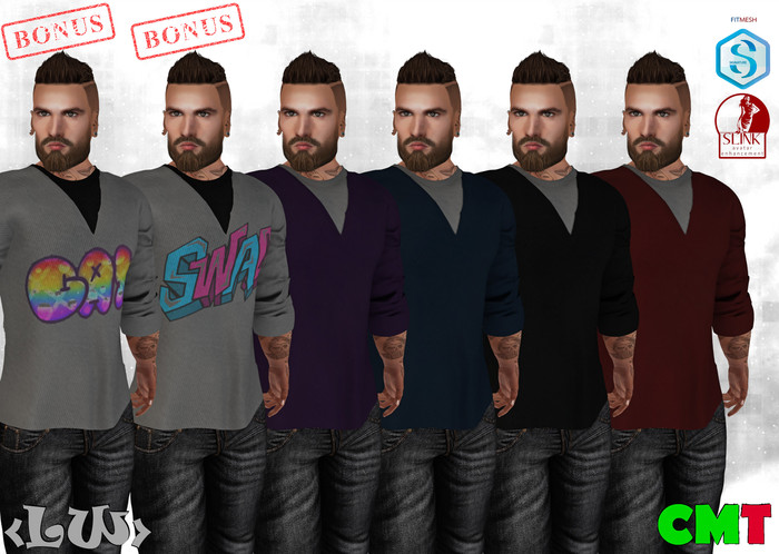 <LW> V-Neck LS Fat Pack Giftbag