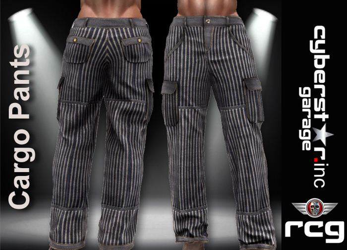 Second Life Marketplace AESTHETIC Cargo Pants Stripes *Clearance*