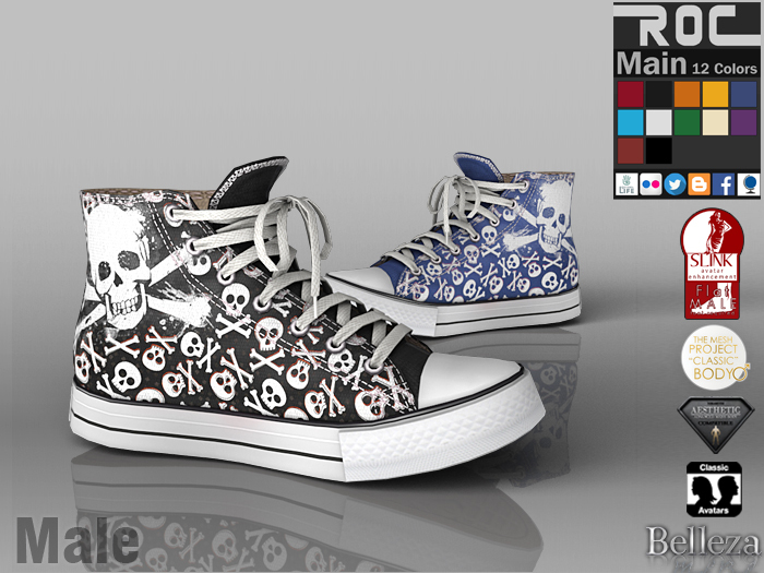 ::ROC:: Canvas Sneaker! High-Skull (MALE)