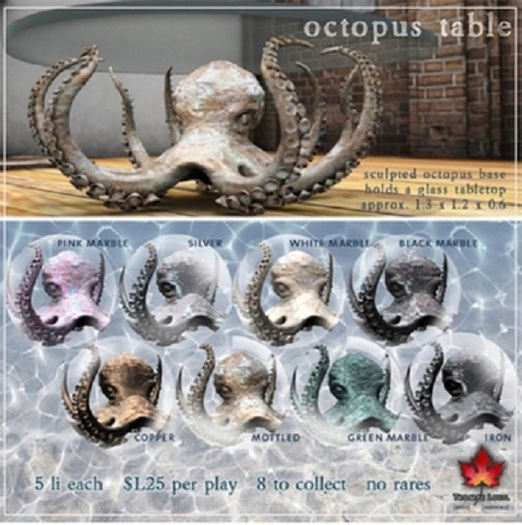Trompe Loeil - Octopus Table Marble White
