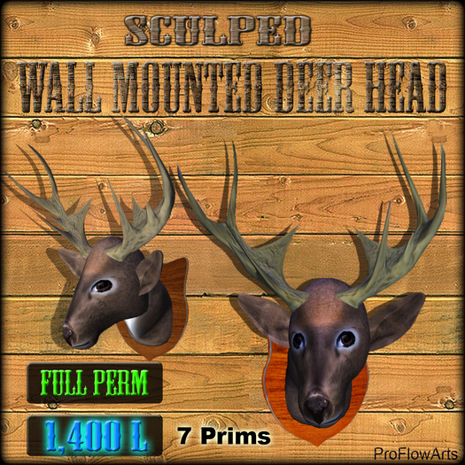 Wall Mounted Deer Head FULL PERM Box