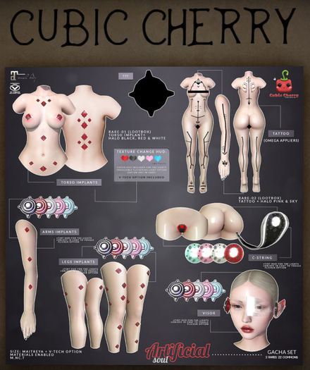 04[Cubic Cherry] {Artificial Soul} implants ARMS red (BOX)