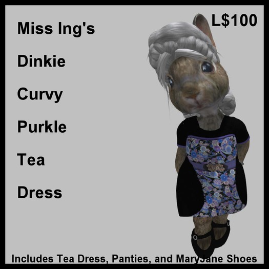 Miss Ing's Dinkie Curvey Purkle Tea Dress