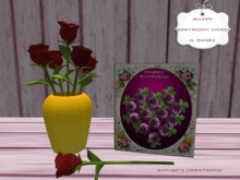 BMC102.. HAPPY BIRTHDAY CARD & ROSES.