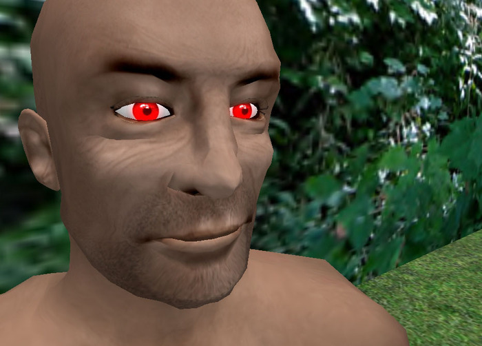 Smooth color cycling scripted glowing eyes in the shades of red