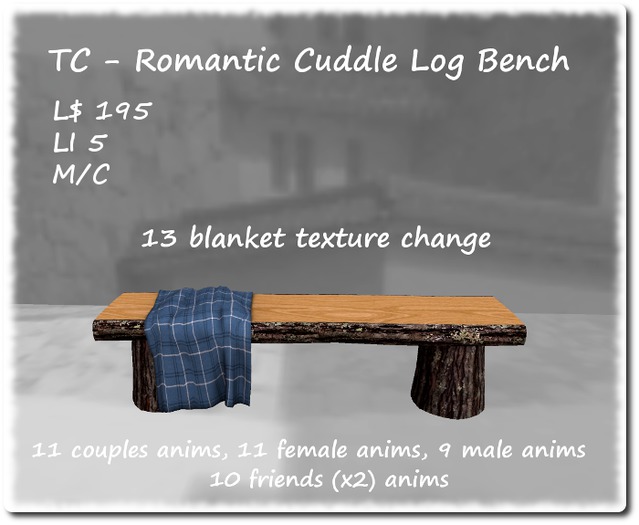 TC - Romantic Cuddle Log Bench