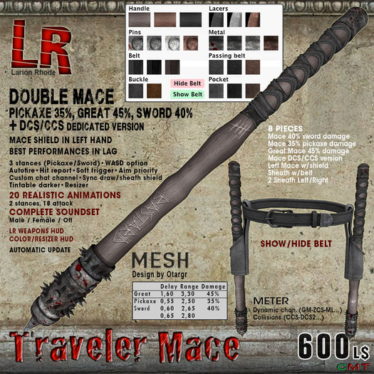 Second Life Marketplace Traveler Mace (box) Dual mace