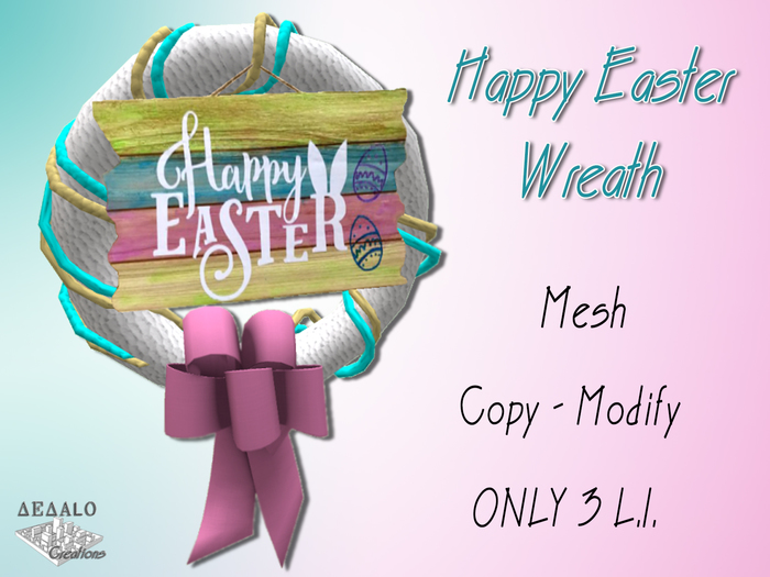 Happy Easter Wreath - Mesh - F