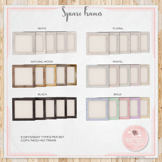 Bad Seed Square Frames {Pastel} (WEAR to unpack)