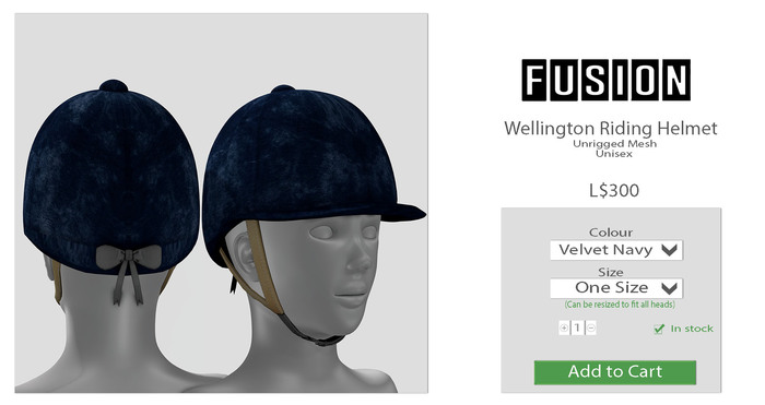 [fusion] Wellington RidingHelm - Velvet Navy. [Unpacker]