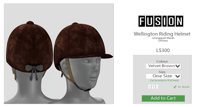 [fusion] Wellington RidingHelm - Velvet Brown.