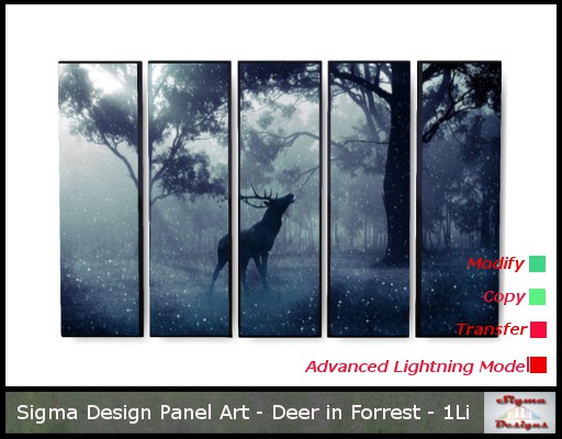 Sigma Design - Panel Art -Deer in Forrest