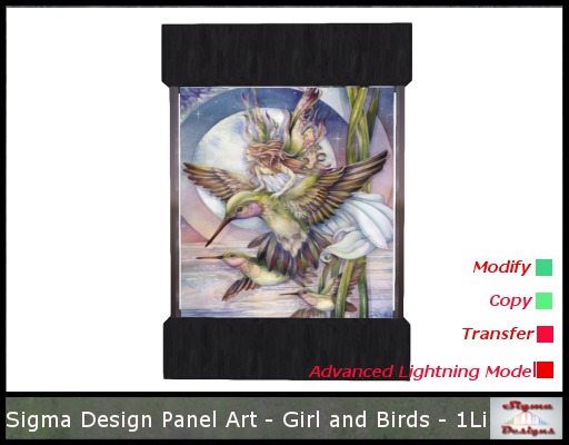 Girl and birds  Waterfall Photo Frame