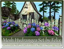 Mesh Hydrangea Set by Felix 1Li each=6 Colors=4 Shape=27 Parts