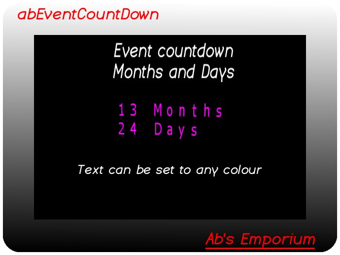 Countdown Timer, Clock (Transfer) - Events, Occasions and Celebrations - Anniversary Birthday Wedding etc