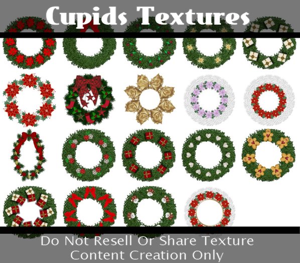 19 Christmas Garland Wreaths TEXTURES
