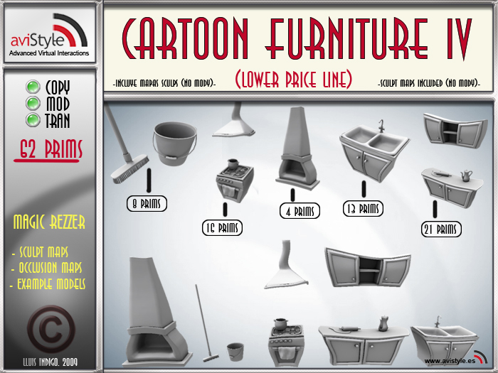Sculpt Cartoon furniture (IV) by **aVISTYLe** (Low Price Line) for FULL PERM