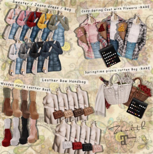 =Zenith=Sweater / Jeans dress / Bag (Cream) - Lara