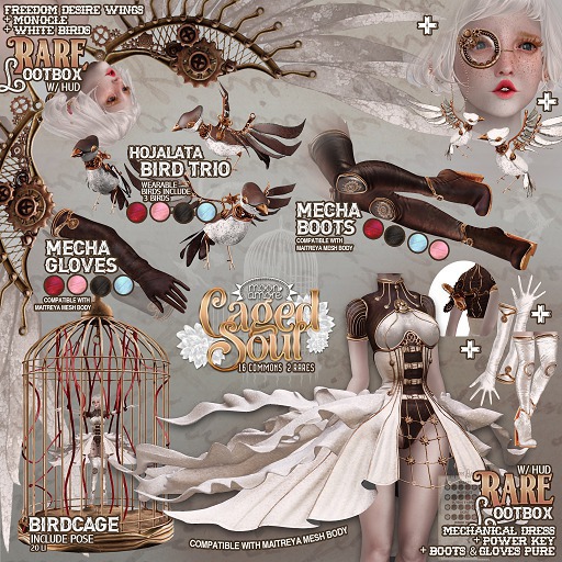 :MoonAmore: Caged soul /  Mecha Gloves (Rose)