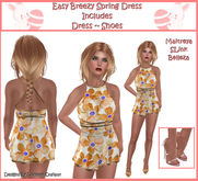 EASY BREEZY SPRING STRAPPY DRESS GOLD WATERCOLOR FLOWERS