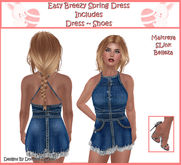 EASY BREEZY SPRING STRAPPY DRESS BLUE JEAN DENIM