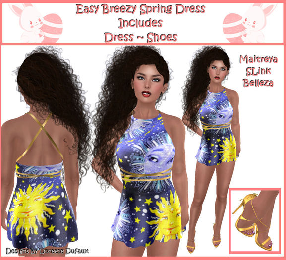 EASY BREEZY SPRING STRAPPY DRESS CELESTIAL SUNS