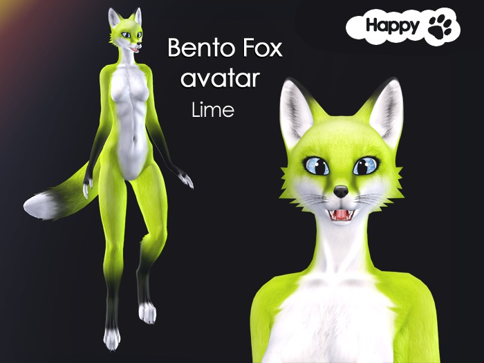 Happy Paw - Bento Fox avatar (lime)