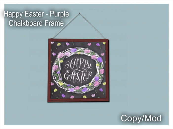 *CC* Happy Easter - Purple Chalkboard Frame