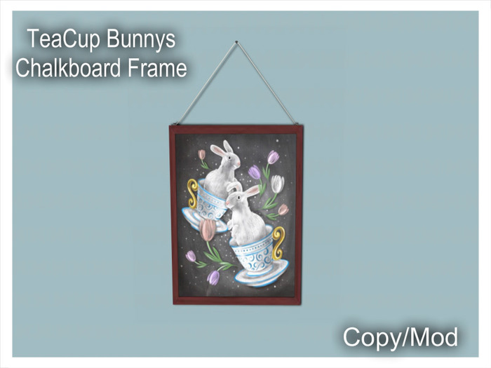 *CC* TeaCup Bunnys Chalkboard Frame (BAGGED)