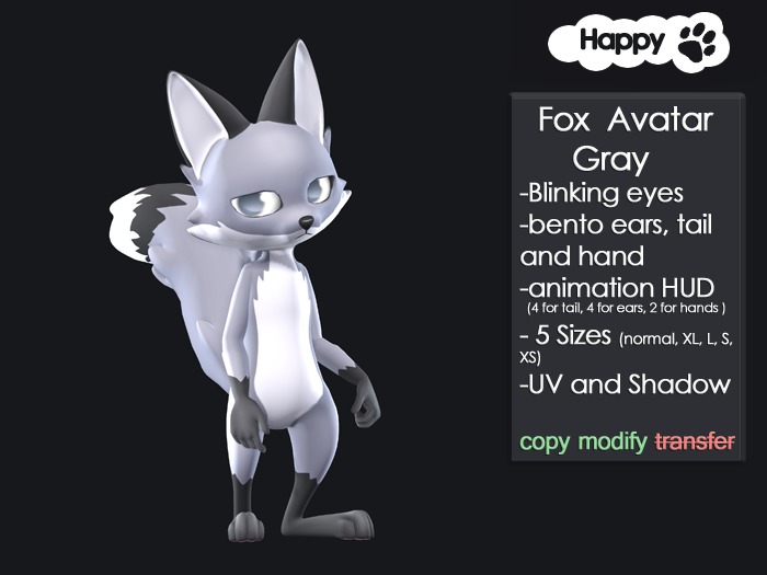 Happy Paw - Fox avatar Gray