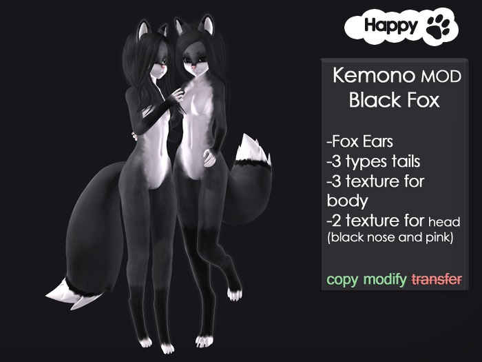 Happy Paw - Kemono black fox mod
