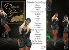 !CGF-*Private Dark Gray* Complete Shorts Outfit