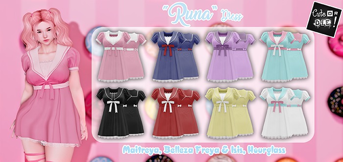 [CoD!] "Runa" Dress (Maitreya, Hourglass, Isis & Freya) FAT PACK