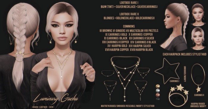 #1 CHAIN - Luminary - Hair - B&W - RARE