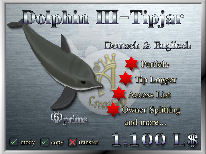 Dolphin Tipjar Type III