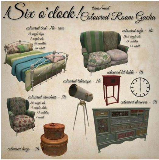 !Six o'clock! Coloured Bed - RARE