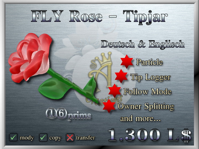 FLY Red Rose Tipjar