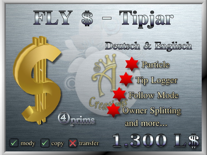 FLY Gold $ Tipjar 