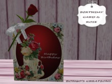 BMC106.. HAPPY BIRTHDAY CARD & SINGLE ROSE.