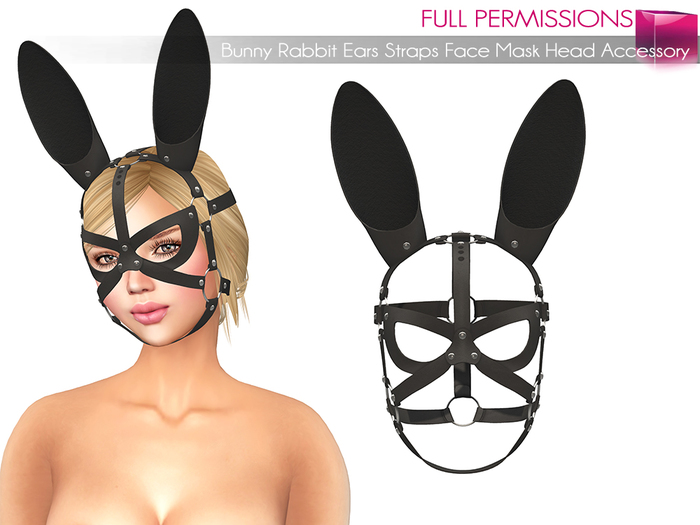 MI962989 Bunny Rabbit Ears Straps Face Mask Head  Accessory