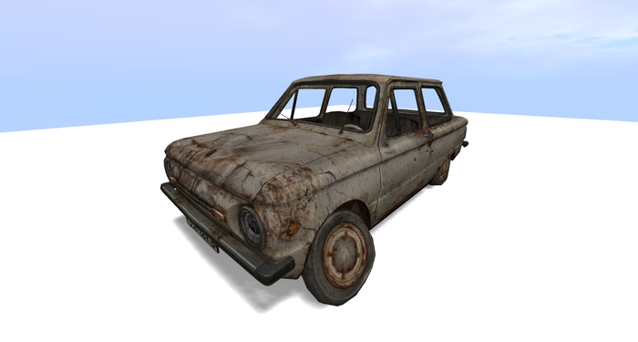 Wrecked Old Car v25 Mesh