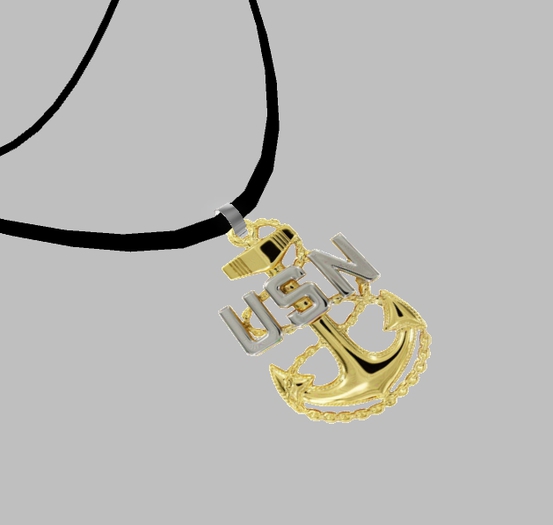 Navy Anchor Necklace