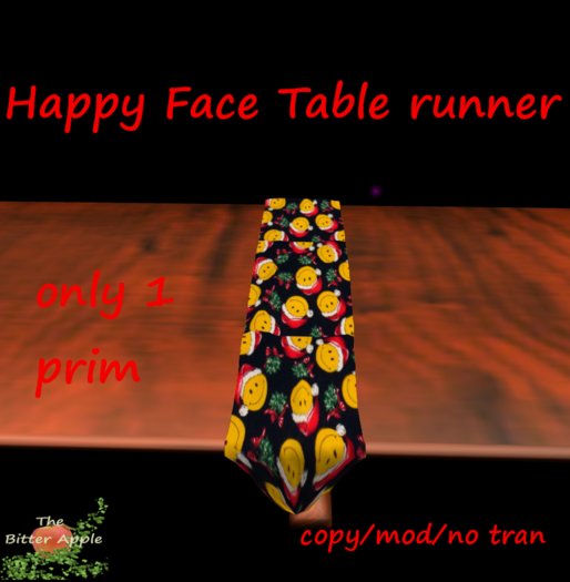 Christmas Table Runner Happy Face