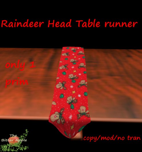 Christmas Table runner raindeer head