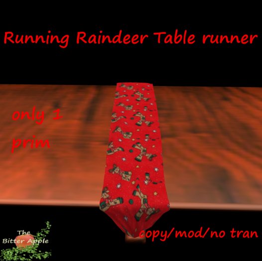 Christmas Table runner running Raindeer