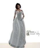 CD - DRESS SHEER GOWN WITH WRAP  WHITE - Maitreya