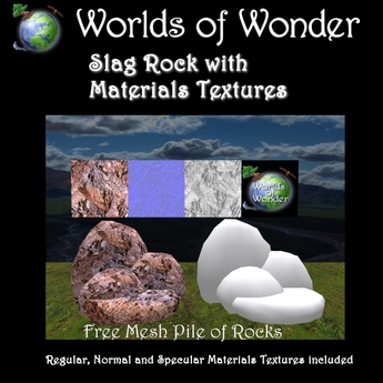 Slag Texture Second Life Marketplace - WoW Slag Rock Texture with Free Pile of Rocks ...