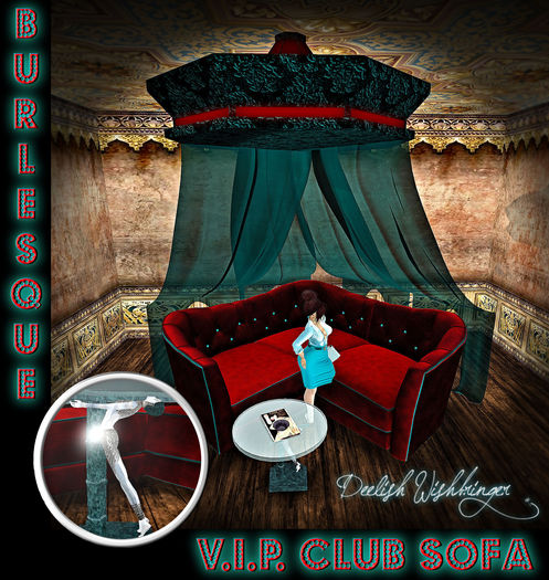 Burlesque Club VIP Sofa Red & Teal AVSitter