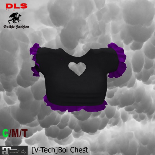 Second Life Marketplace - Femboy ONLY!!! hearttop black lila boxed